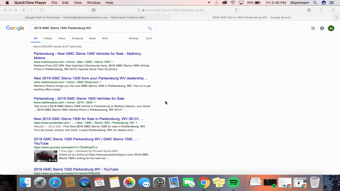 Greg Benson Google Results Example