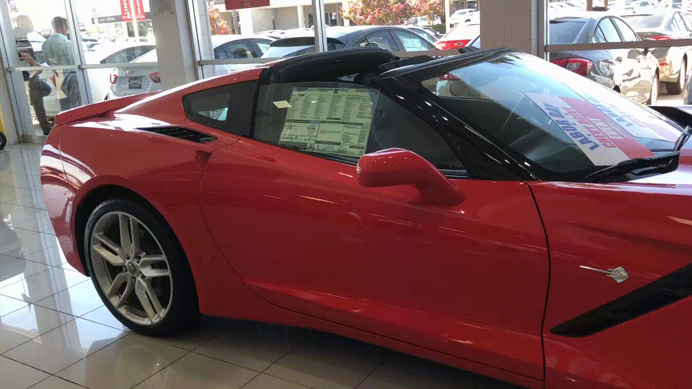Riverside Chevrolet showroom floor corvette